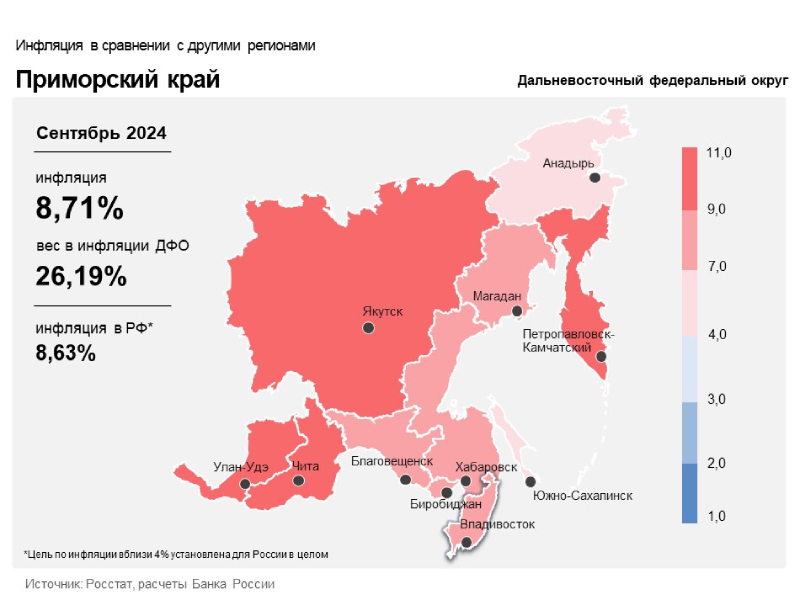 Информационно-аналитический комментарий об инфляции в Приморском крае в сентябре 2024 года.