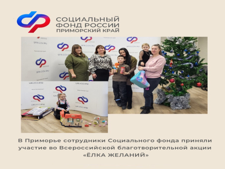 Желания пяти детей в Приморье исполнили сотрудники регионального Отделения Социального фонда России. Желания пяти детей в Приморье исполнили сотрудники регионального Отделения Социального фонда России.